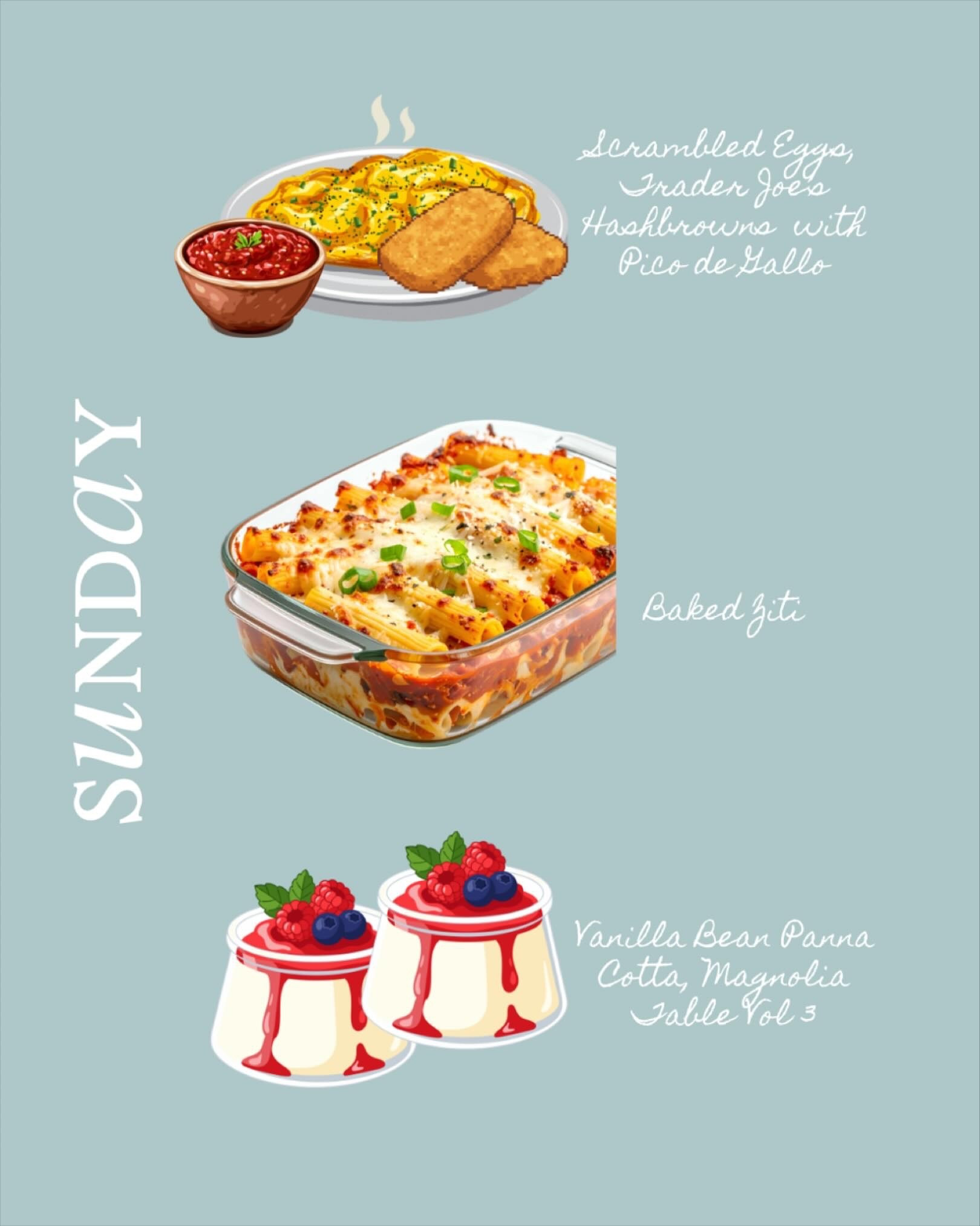 Sunday table will trade hurry for comfort: scrambled eggs and crispy hashbrowns to start, baked ziti warming the house by dinner, and a Vanilla Bean Panna Cotta waiting patiently in the fridge.

Slow food, small joys, and one last bite of calm before Monday. 🍝✨

What’s on your menu?

Gracefully yours,
🫶🏻 Jeanie Jo

#LTKSeasonal #LTKHome