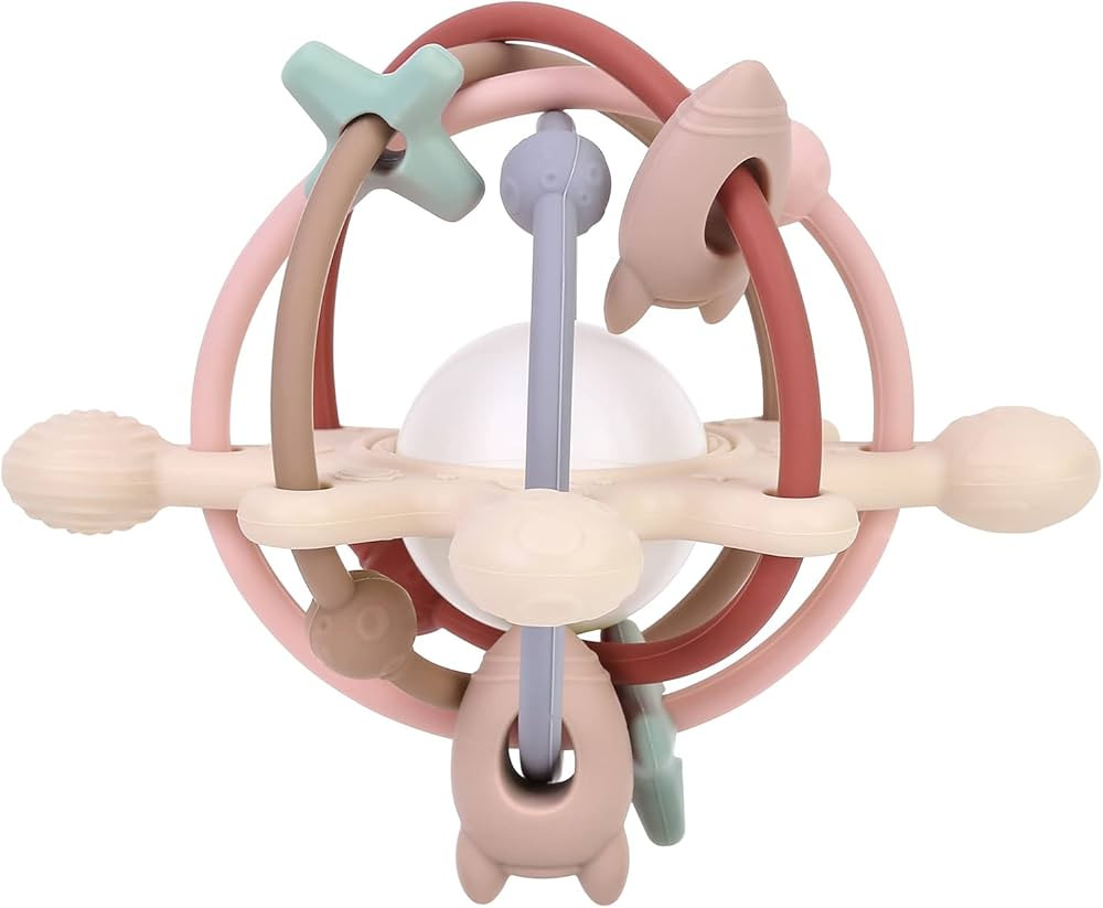 AULEGE Baby Teething Toy for Babies 3-12 Months, Silicone Baby Teether Toys with Rattle, Rattle S... | Amazon (US)