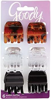 Goody 12309 Classics Medium 6 Count Claw Hair Clips, Specially Designed with an Easy Clip Operati... | Amazon (US)