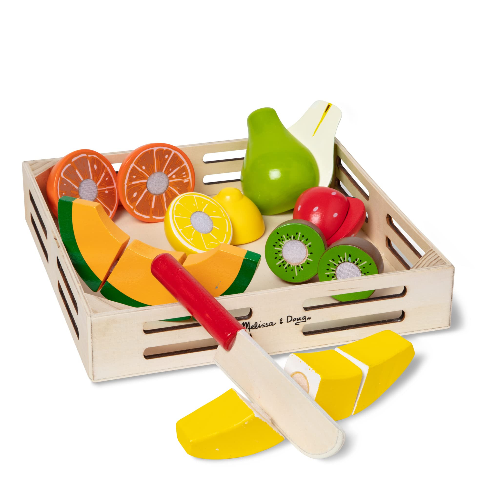 Melissa & Doug Wooden Cutting Fruit Toy Food Set & Pretend Play Kitchen Accessories, Preschool Le... | Amazon (US)