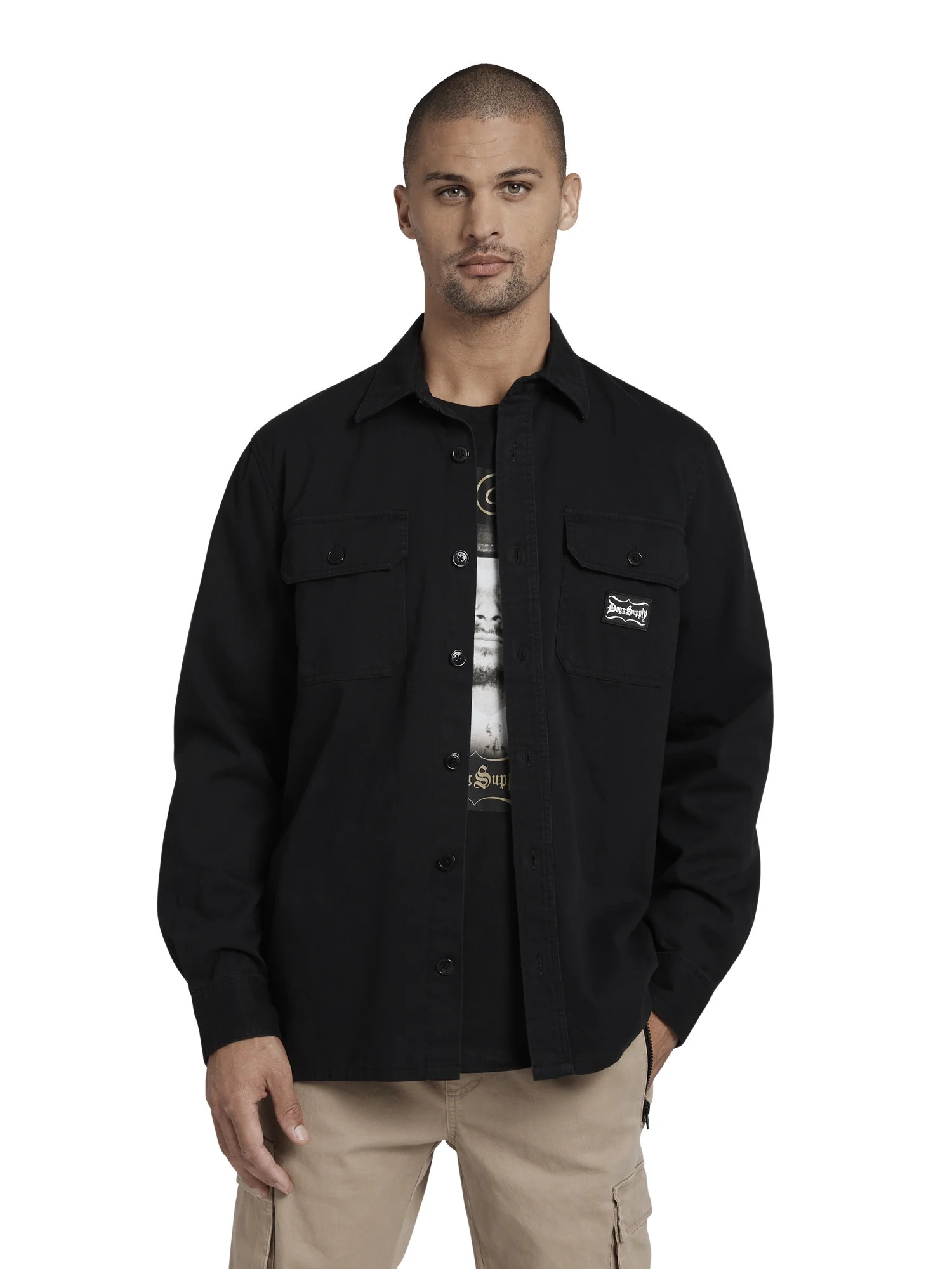 Dogg Supply by Snoop Dogg Men's and Big Men's Button Down Work Shirt, Sizes XS-3XL | Walmart (US)