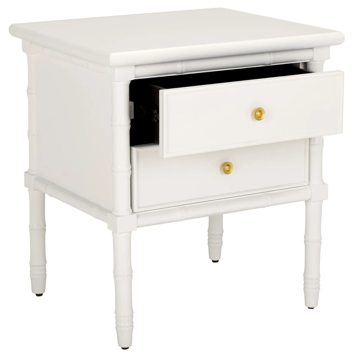 Elegant Monserrat 23'' W Nightstand – Glam Boho 2 Drawer Wood Chest, Bamboo Details & Neutral F... | Wayfair North America