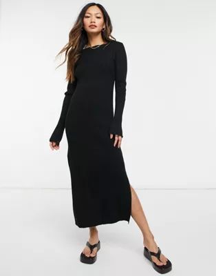 ASOS DESIGN crew neck ribbed midi dress | ASOS (Global)