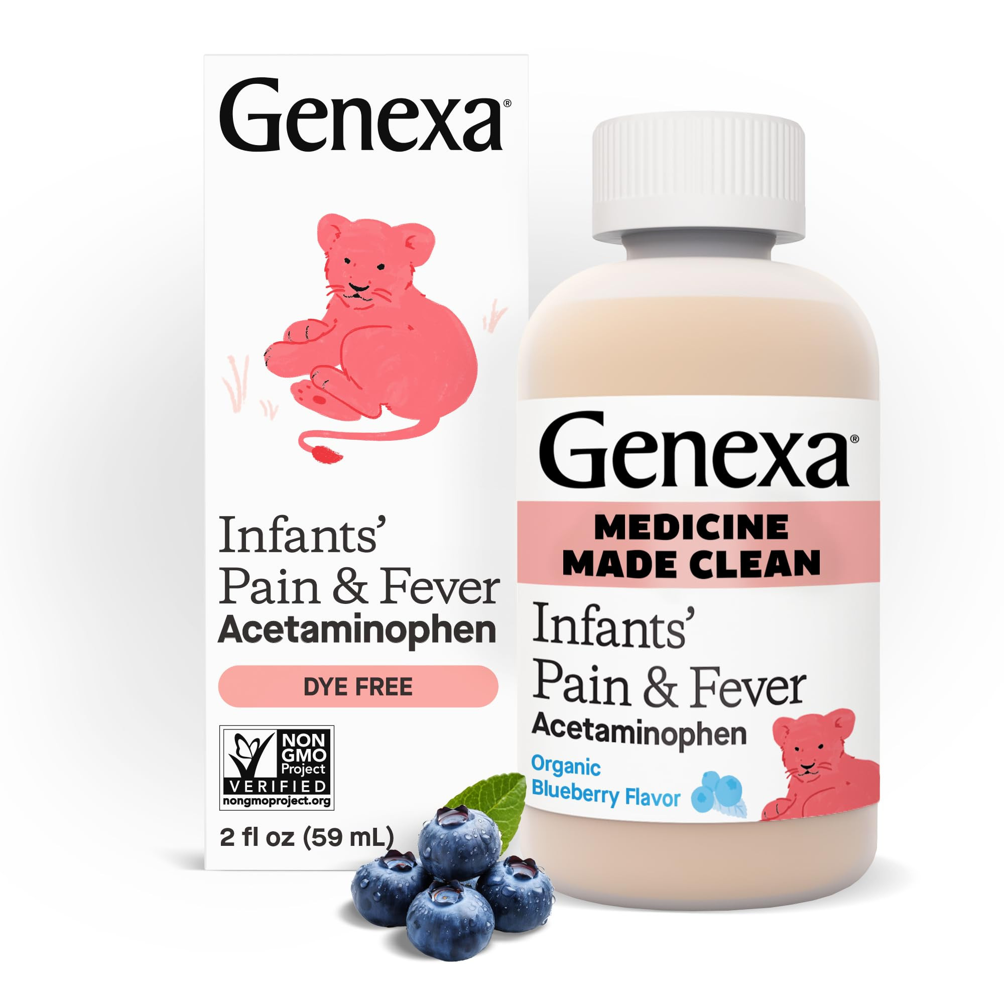 Genexa Infants’ Clean Pain & Fever Acetaminophen, Dye Free, 0% Artificial Additives, Delicious ... | Amazon (US)