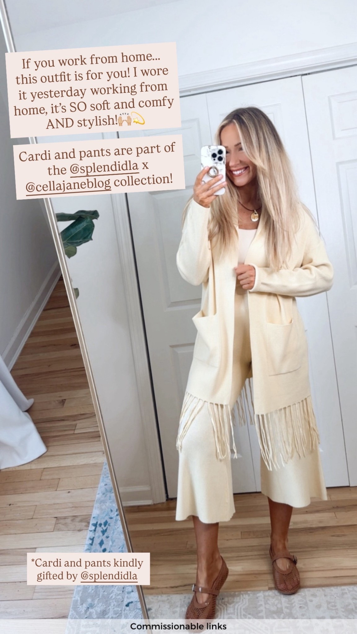 Commissionable links | Cardi and pants kindly gifted by Splendid

Work from home outfit
