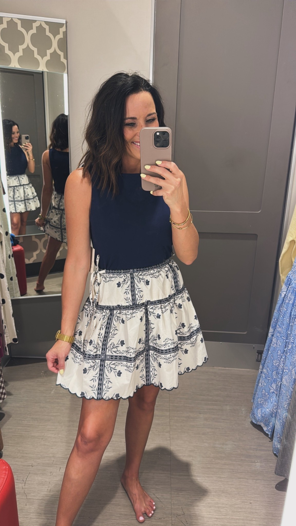 okay this outfit is so classy but still so easy 🤍

casual chic outfit, spring outfit, printed skirt outfit, navy tank outfit, everyday dressy casual
wearing a small
#targetstyle #springoutfit #casualchic #miniskirtoutfit #everydaystyle #summeroutfit #ltkstyle #ltkfinds

