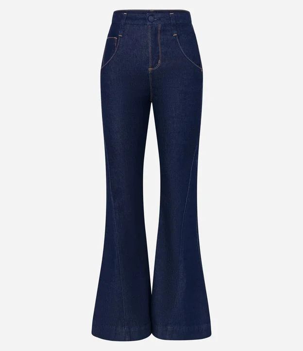 Calça Flare em Jeans com Recorte na Perna Azul - Lojas Renner | Renner (BR)