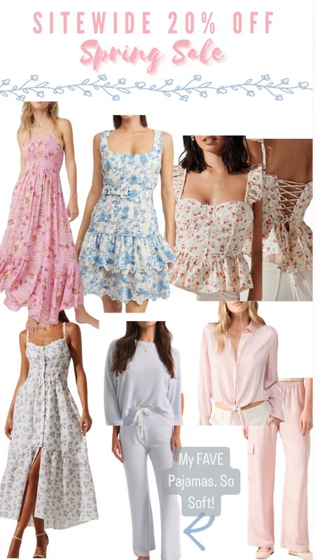 South moon under site wide sale 20% off today only! So many pretty spring outfits and spring dresses! These are also my favorite pajamas right now. Love the blue and white color and they are soo soft and do not shrink ! 

#LTKsalealert #LTKfindsunder100 #LTKstyletip