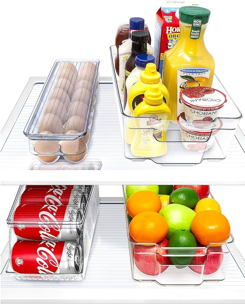 Sorbus Clear Fridge Organizer Bins - Refrigerator Organizer Bins for Home Essentials, Food, Toile... | Amazon (US)