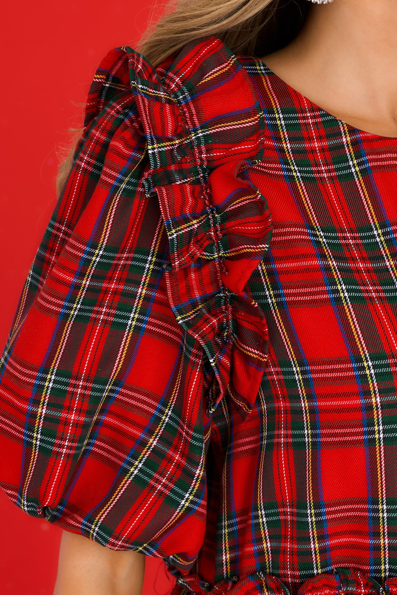 The Gift Of You Red Plaid Dress | Red Dress 
