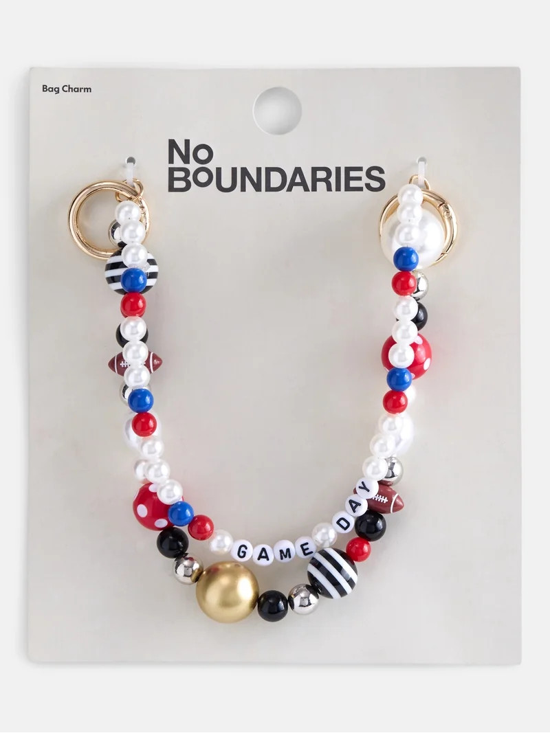 No Boundaries Women\u2019s Game Day Beaded Swag Charm, Red & Blue | Walmart (US)