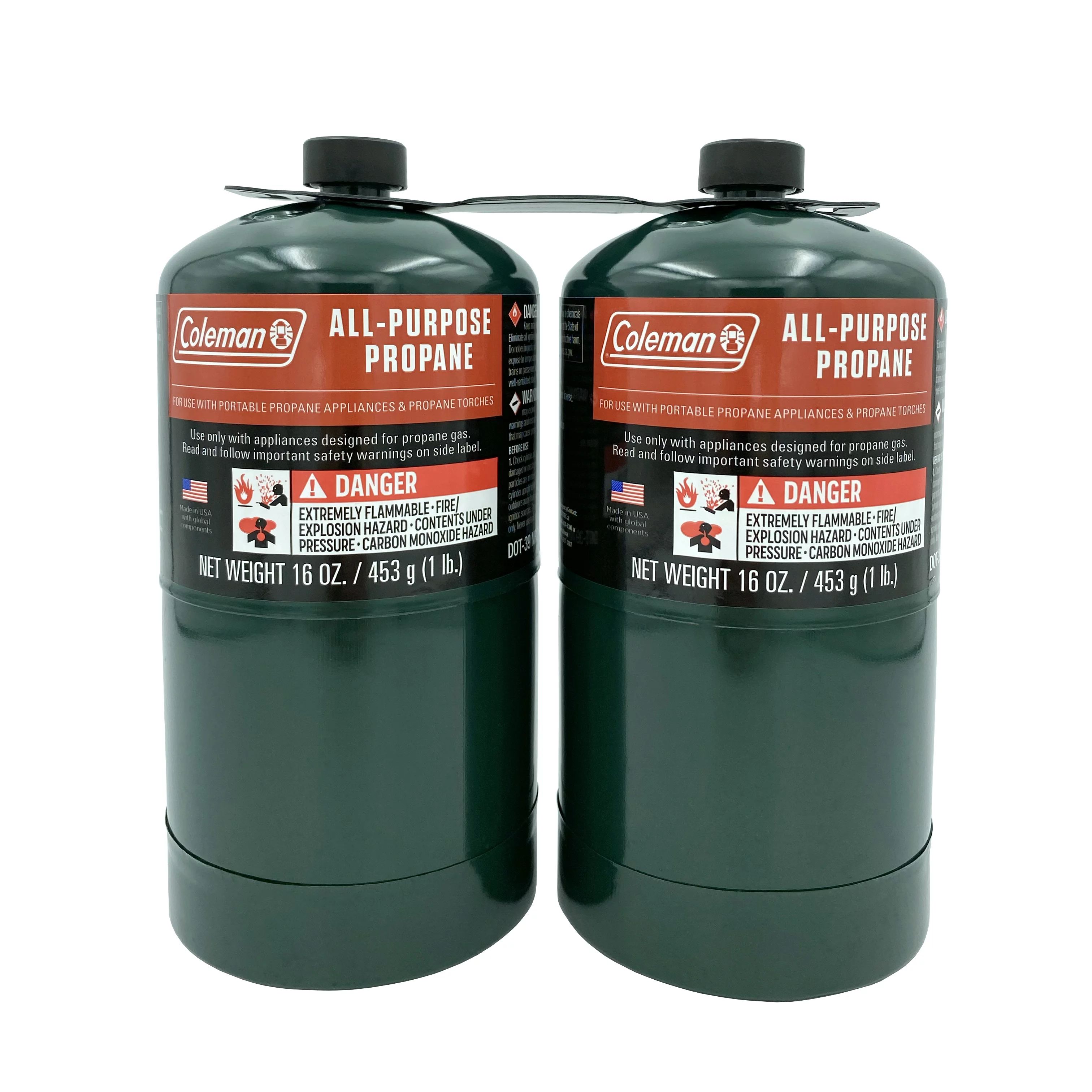 Coleman All-Purpose Propane Gas Cylinder, 16 ounce, 2-Pack | Walmart (US)