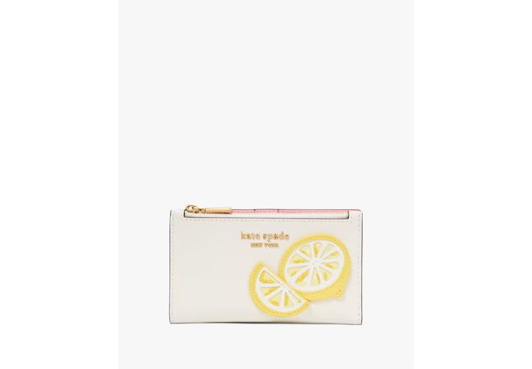 Lemon Drop Appliqué Small Slim Bifold Wallet | Kate Spade (US)