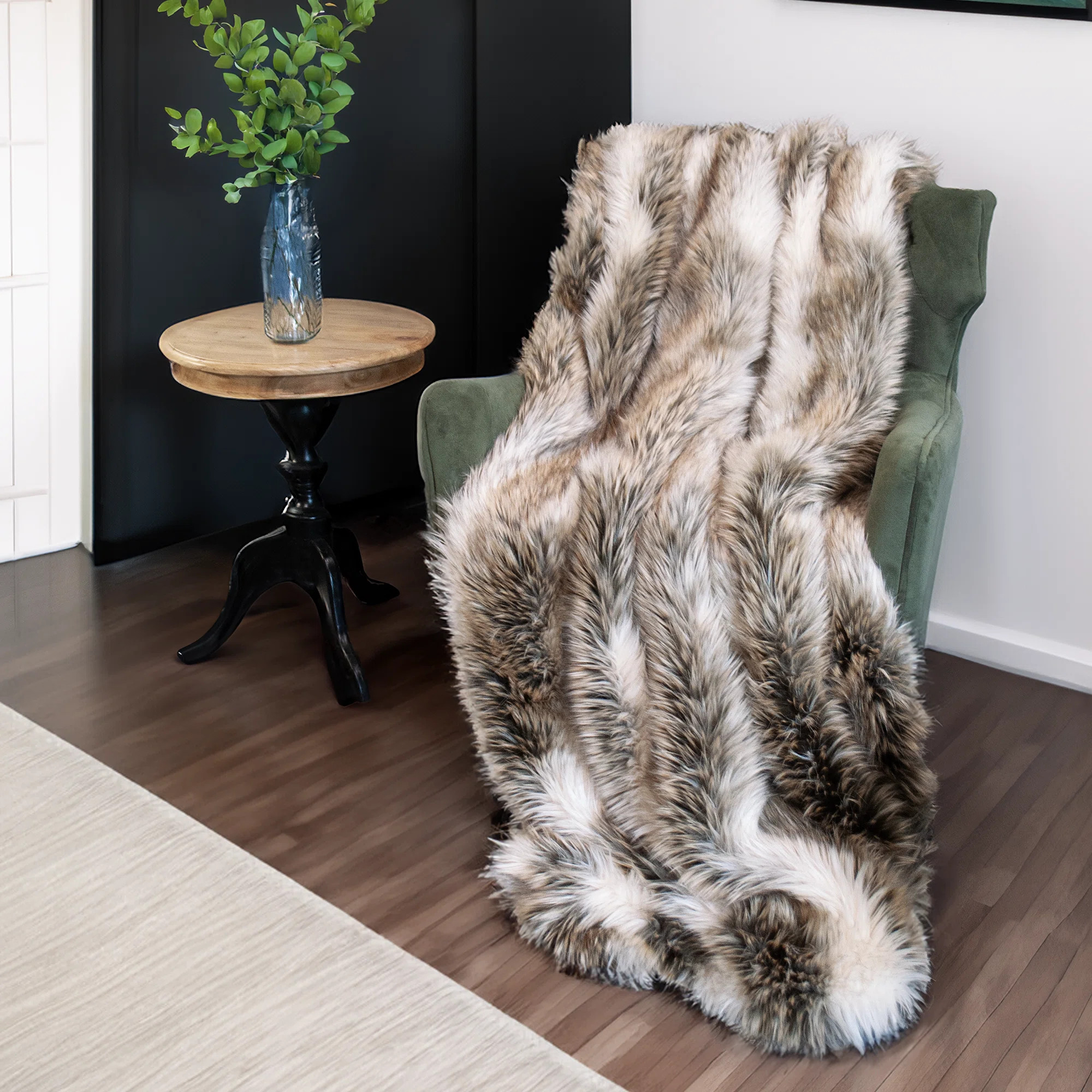 Thomas Collection® Italian Wolf Luxury Faux Fur Throw Blanket Assorted Sizes | Wayfair North America