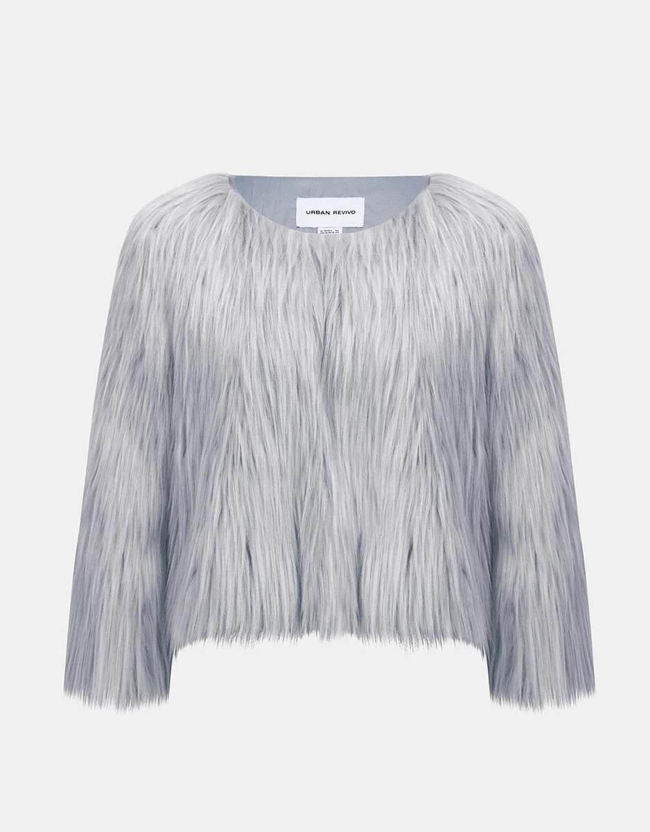 Open Front Fuzzy Coat | Urban Revivo