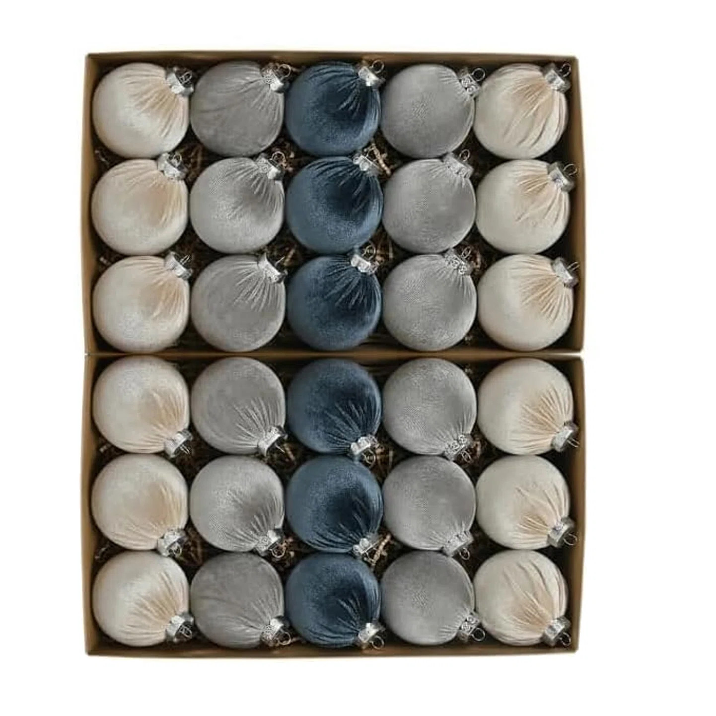 30pcs Velvet Christmas Balls - Shatterproof Xmas Bulbs Decorations Set - Neutral Ornaments - 3.14... | Wayfair North America