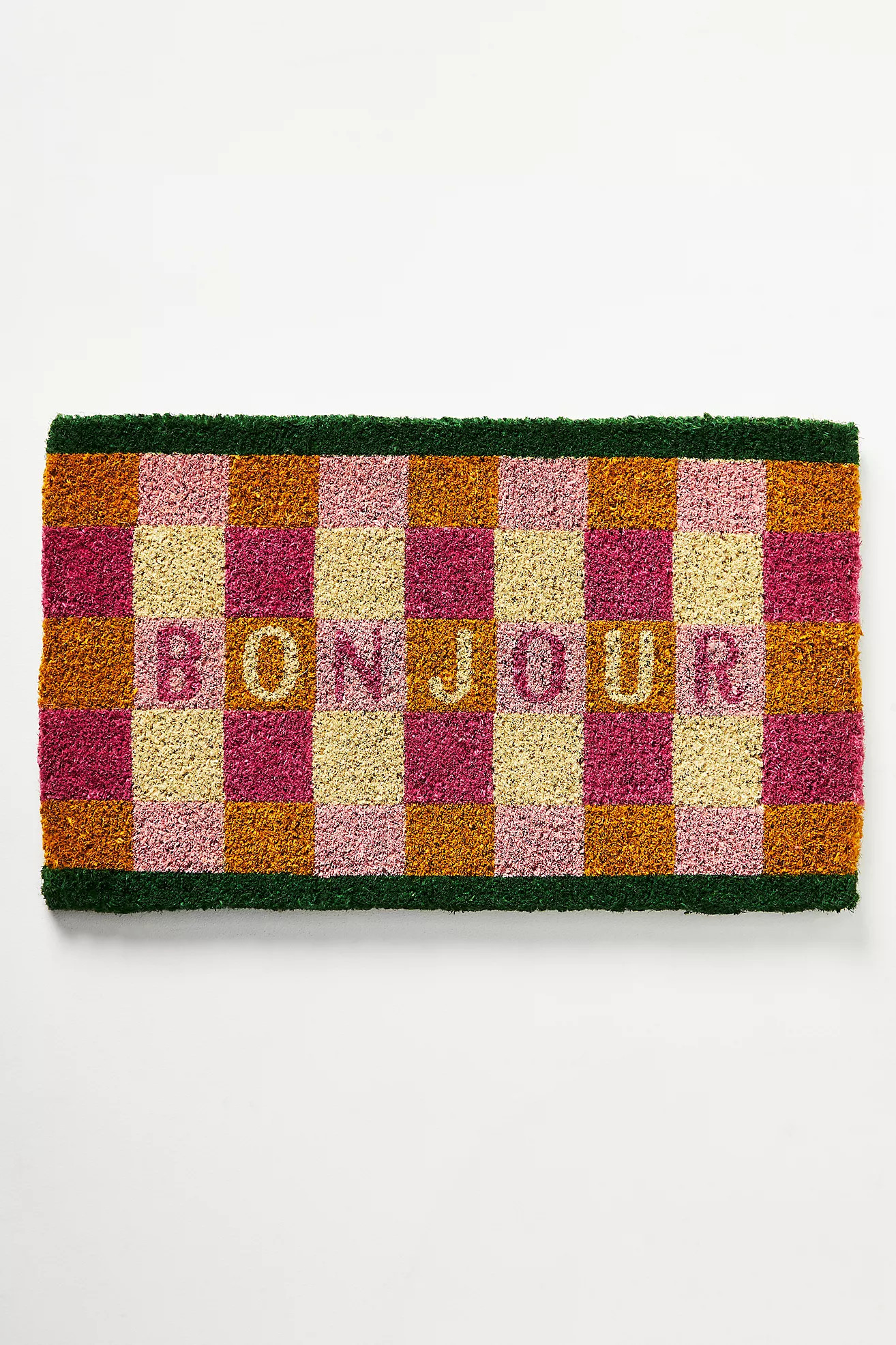 Bonjour Gingham Doormat | Anthropologie (US)