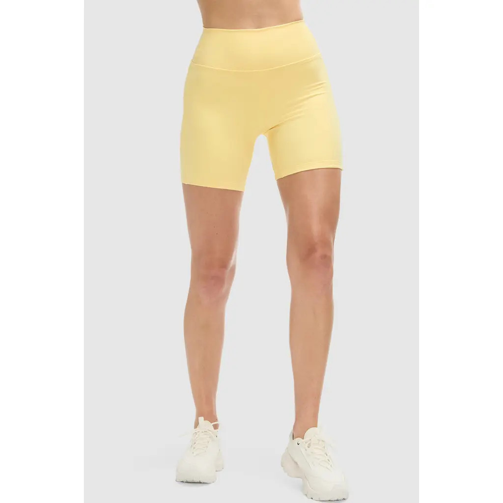 Peloton Cadent High Rise Pocket Bike Short 7"" - Lined in Pale Banana at Nordstrom, Size X-Large | Nordstrom