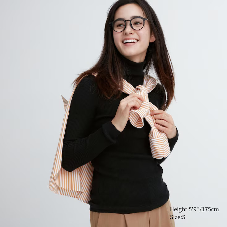 100% Extra Fine Merino Ribbed Turtleneck Jumper | UNIQLO (UK)