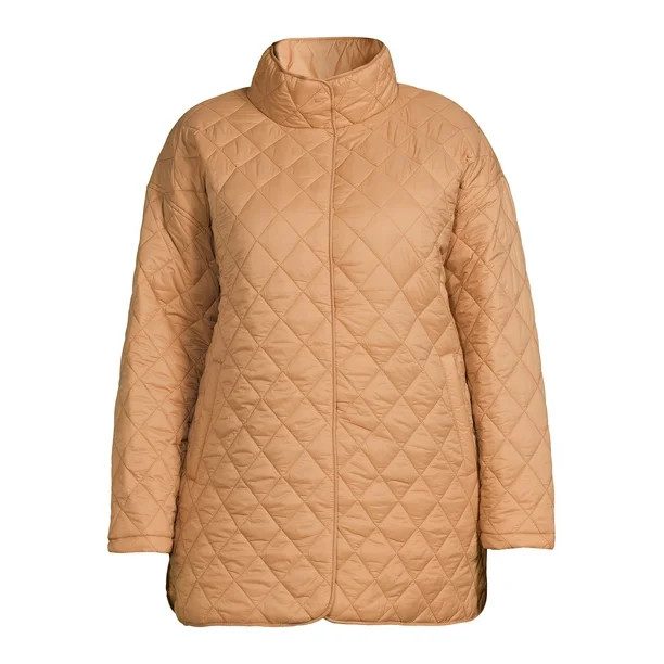 Time and Tru Women's and Plus Quilted Barn Coat - Walmart.com | Walmart (US)