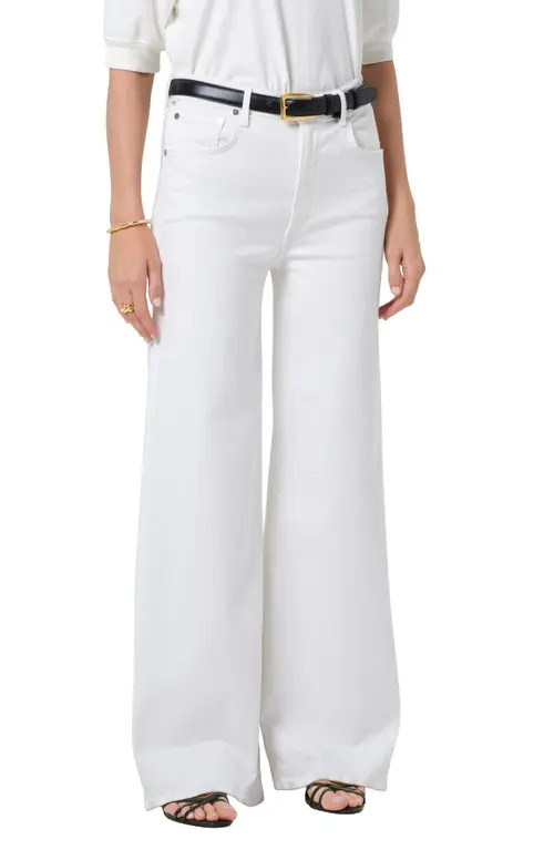 Citizens of Humanity Lyra High Waist Wide Leg Jeans in Soft White at Nordstrom, Size 32 | Nordstrom