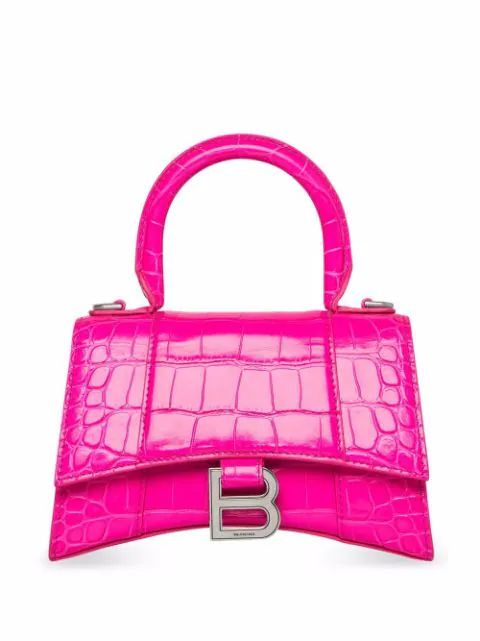 Hourglass XS crocodile-embossed tote bag | Farfetch Global