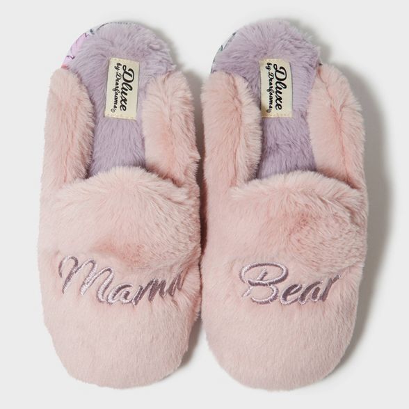 Women's dluxe by dearfoams Mama Bear Slippers - Pink | Target