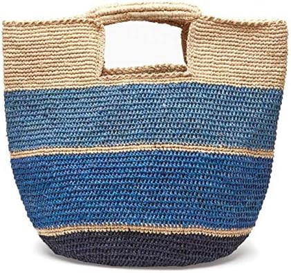 MAR Y SOL Camden Ombre Stripes Raffia Carryall Tote Straw Beach Bag | Amazon (US)