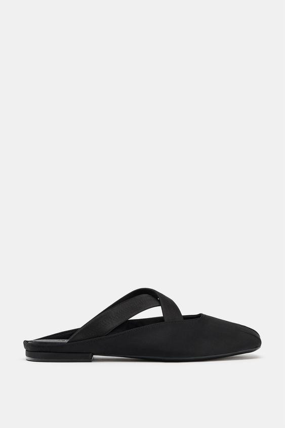 CRISS-CROSS ELASTIC STRAP SLINGBACK FLATS | Zara US