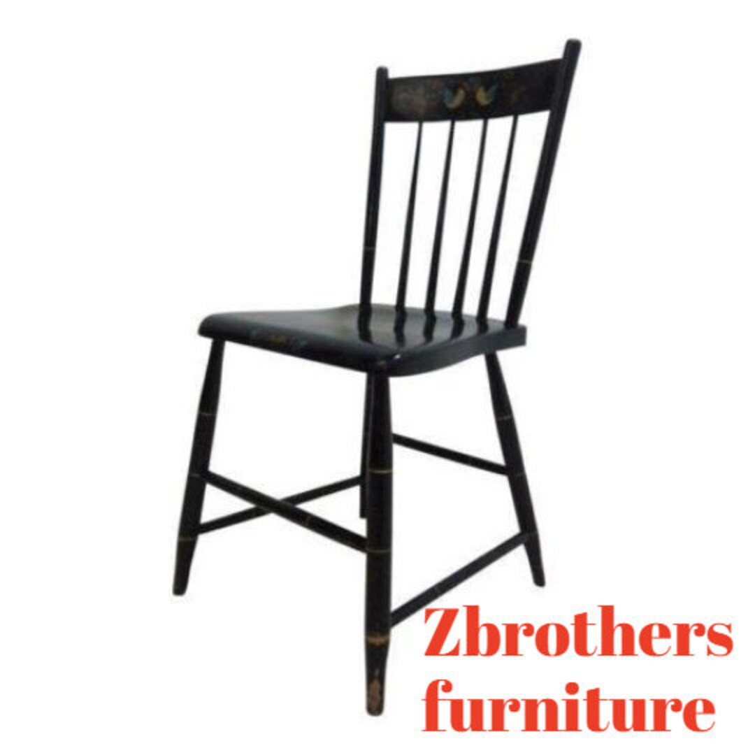 Antique Plank Bottom Paint Decorated Dining Room Side Chair - Etsy | Etsy (US)