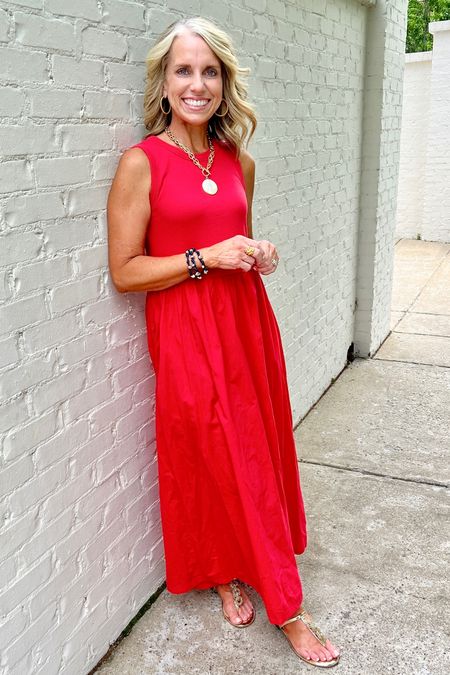 Looking for the perfect summer dress? I found it. Pockets and all. 🇺🇸❤️🤍💙
Also comes in navy and it’s 25% off 
Wearing size 0

#LTKSaleAlert #LTKFindsUnder100 #LTKOver40