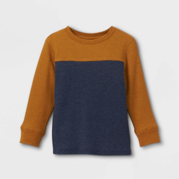 Toddler Boys' Thermal Long Sleeve T-Shirt - Cat & Jack™ Brown 2T | Target