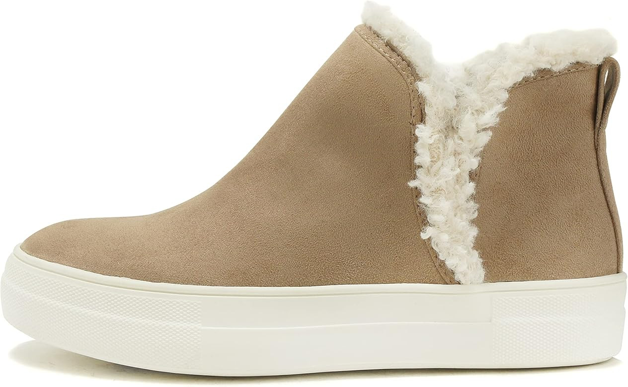 Soda Figure Women’s Faux Fur Trim Fashion High Top Slip On Sneaker Bootie | Amazon (US)