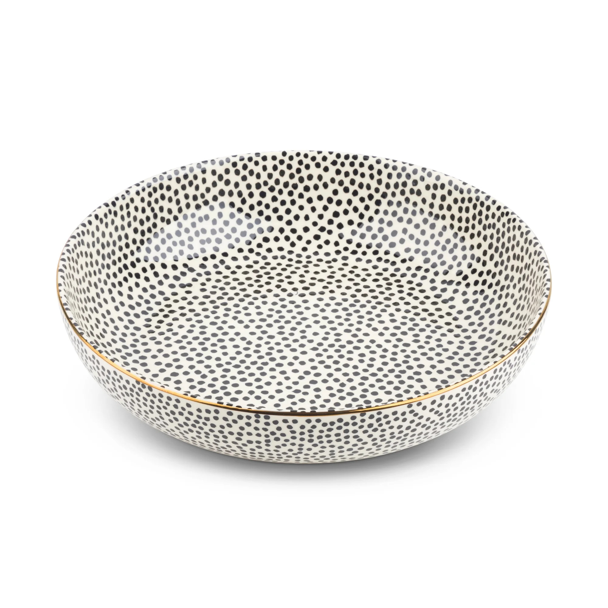 Thyme & Table Dot Ceramic Serve Bowl Black and White - Walmart.com | Walmart (US)