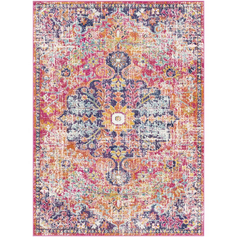 Hillsby Oriental Area Rug in Orange/Dark Blue | Wayfair North America