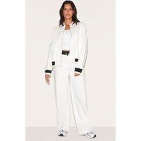 Ecru Contrast Seam Straight Leg Sweatpants | PrettyLittleThing US