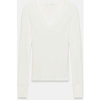 Zara - Ribbed Long Sleeve T-Shirt - Oyster-White - S - Woman | Zara UK