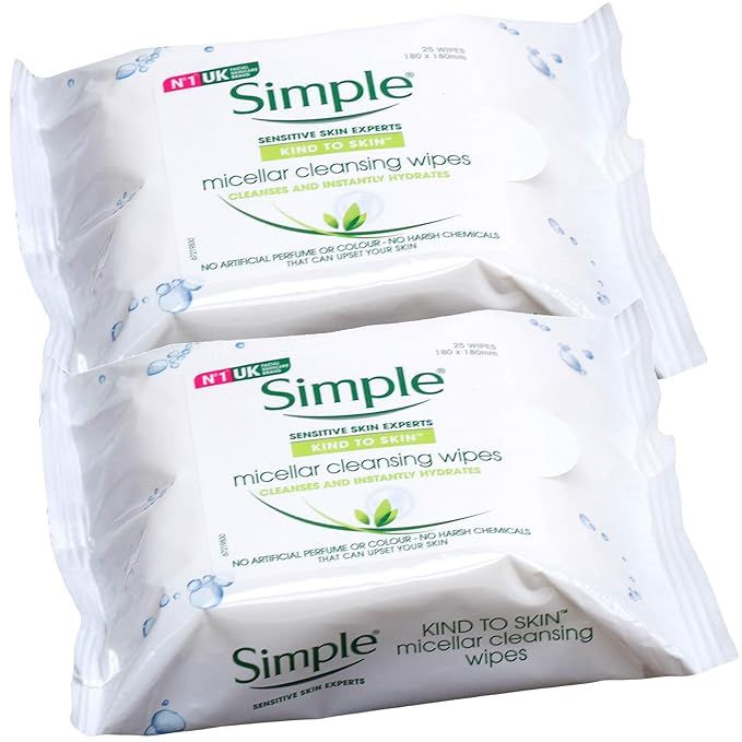 Simple Sensitive Skin Experts Kind To Skin Super Soft Micellar Cleansing Facial Wipes, Gently Rem... | Amazon (US)