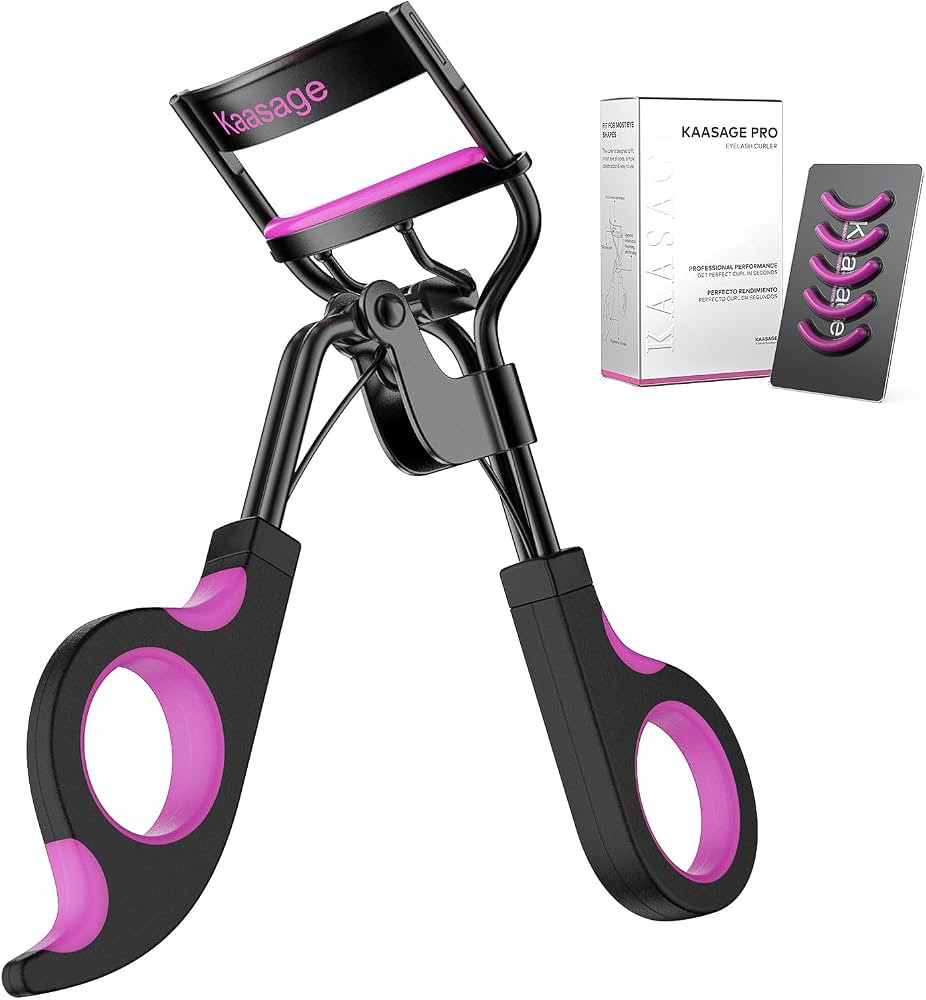 Kaasage Eyelash Curler with Pads - Lash Curler with Eyebrow Tweezer & 5 Extra Silicone Replacement Pads, Get Perfect Curl in 5 Seconds | Amazon (US)