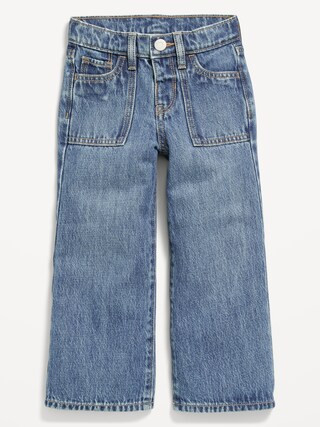 High-Waisted Baggy Utility Wide-Leg Jeans for Toddler Girls | Old Navy (US)