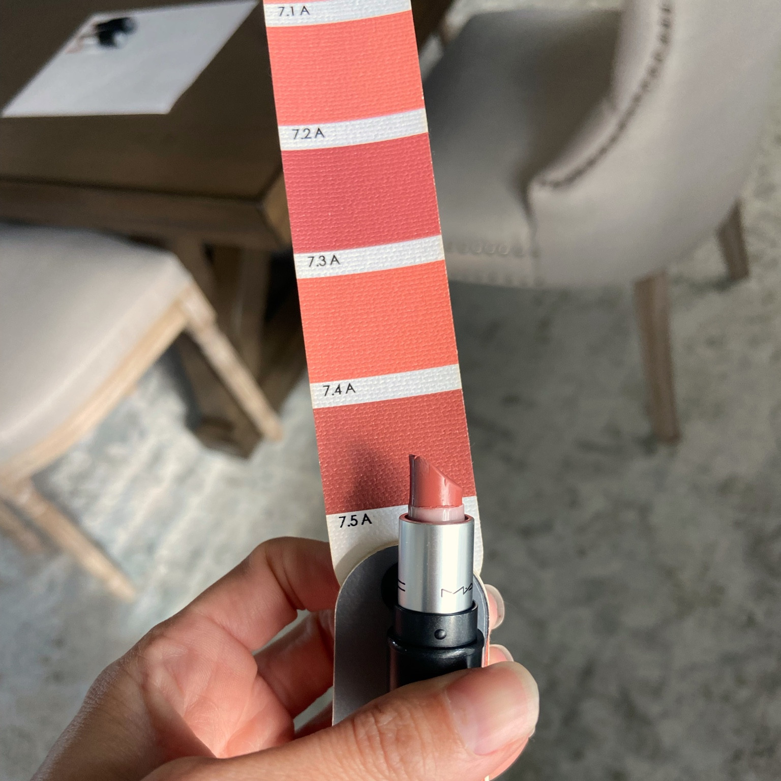 MAC lipstick in shade “Velvet Teddy.” A warm mauve color, similar to 7.5A on the TCI #softautumn color fan.

#LTKstyletip #LTKfindsunder50 #LTKbeauty