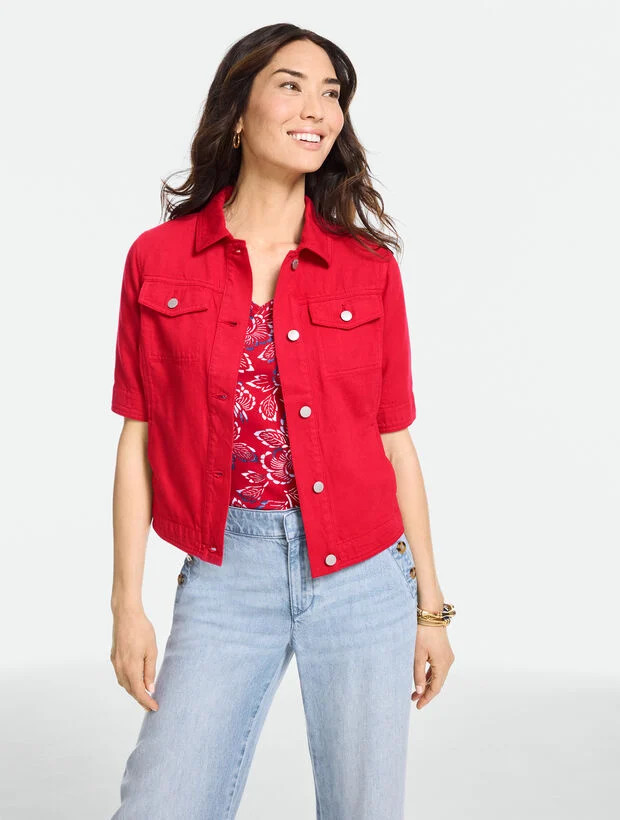 Short Sleeve Jean Jacket | Talbots