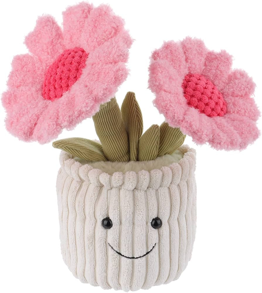 Apricot Lamb Soft Sunflower Plant Plush Toy, Stuffed Pink Flower Pot, Kawaii Plushie for Kids, 9" | Amazon (US)