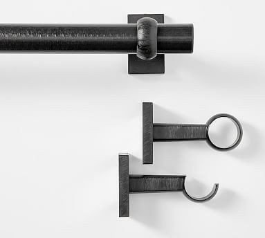 Cast Iron Black Curtain Rod & Wall Bracket | Pottery Barn (US)