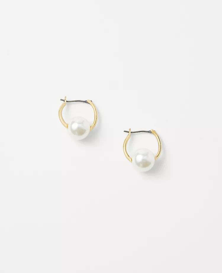 Pearlized Hoop Earrings | Ann Taylor (US)