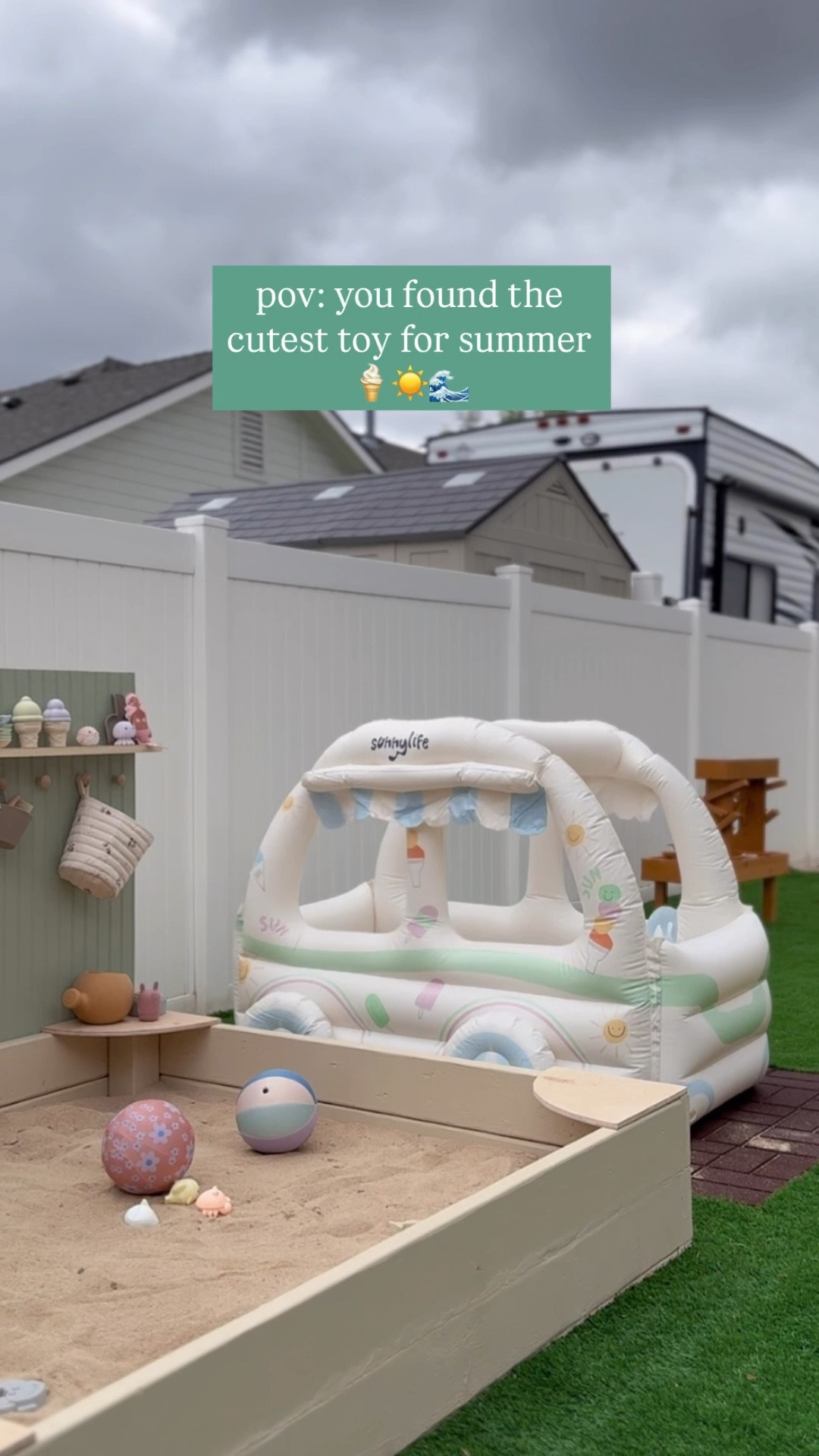 Add this to your wish list for summer! 🍦☀️👙￼

This inflatable ice cream truck is adorable and you can also fill it up with water! I love that it comes with inflatable ice cream cones for the game! ￼

#craftymom

#LTKKids #LTKBaby #LTKmomlife