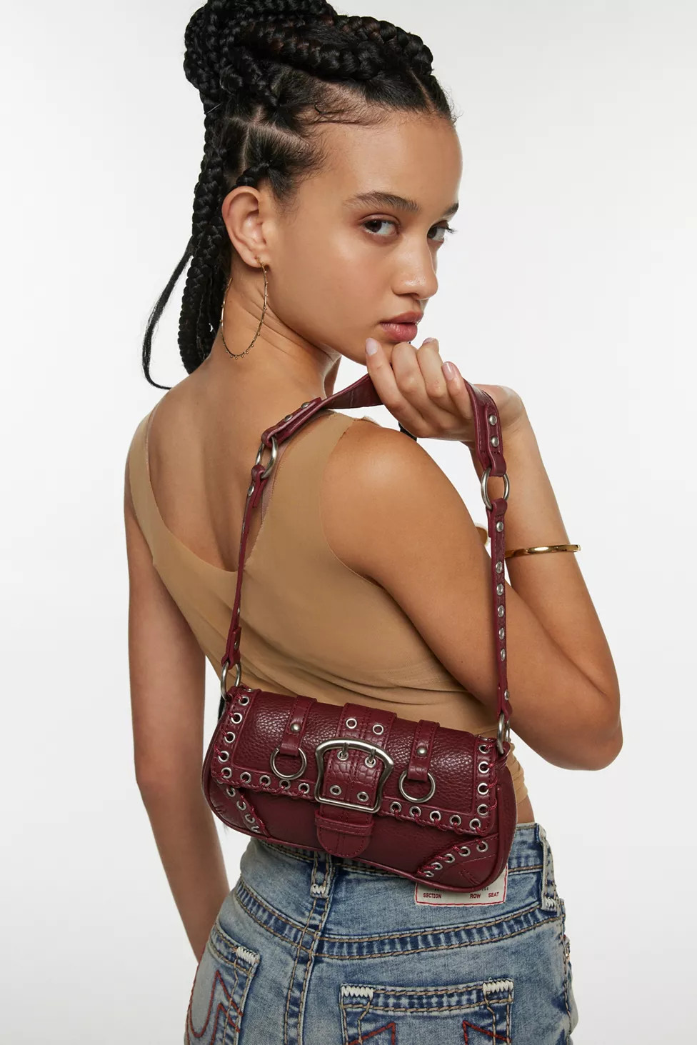 Silence + Noise Jade Laced Rivet Bag | Urban Outfitters (US and RoW)