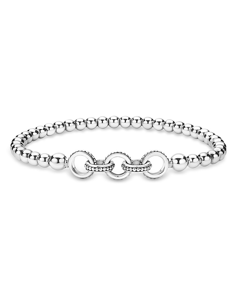 Lagos Sterling Silver Signature Caviar Interlocking Rings Beaded Stretch Bracelet | Bloomingdale's (US)