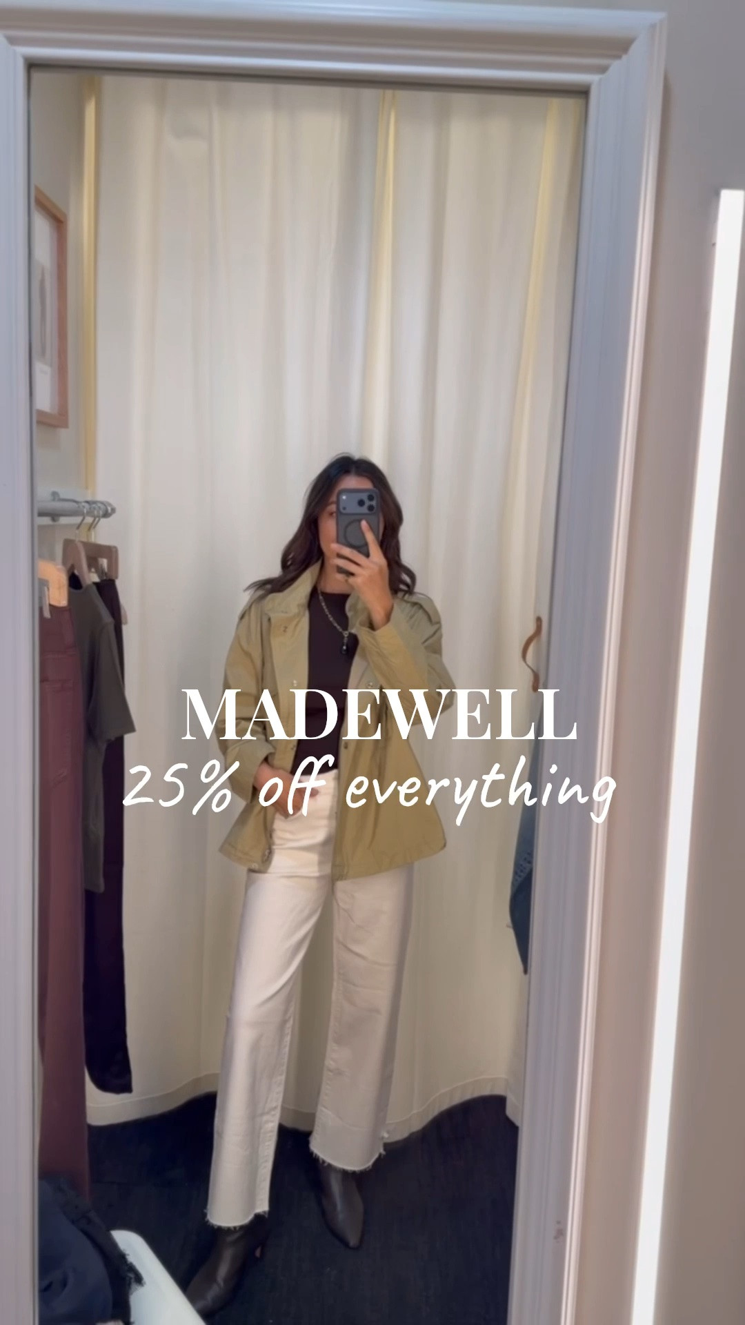 25% off everything for the Madewell insider sale — it’s free to sign up! Ends 9/27

First outfit: 
Brown tee - xs 
Barrel jeans — size 25 standard 

Second outfit: 
Denim jacket — xs 
Tee — xs 
Trousers — size 2 

Third outfit: 
Field jacket — wearing medium, could’ve sized down 
Brown tee - xs 
Darted barrel jeans — not on sale, but a great alternative if you want more room in the thighs 

Fall outfits / fall style / elevated style / style over 30

#LTKootd #LTKSaleAlert