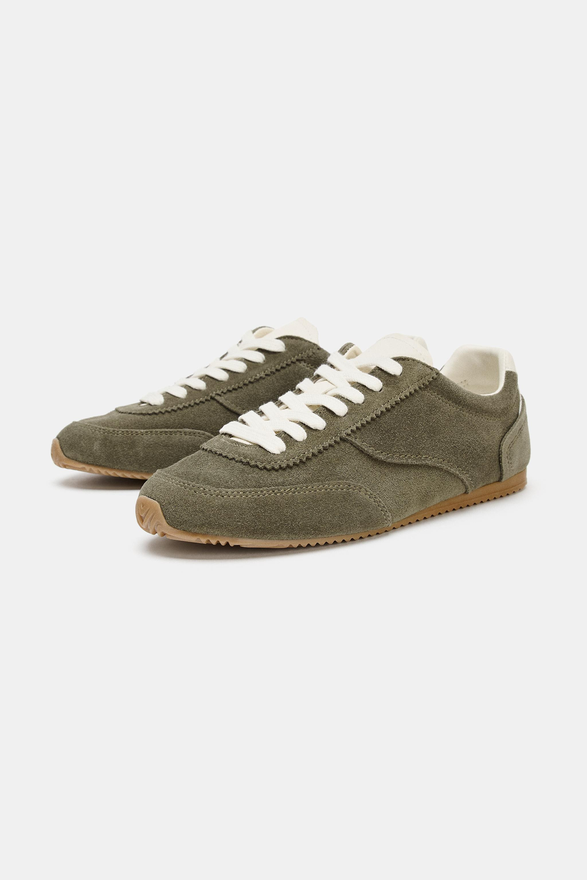 CONTRAST SPLIT SUEDE SPORTS SHOES | Zara UK